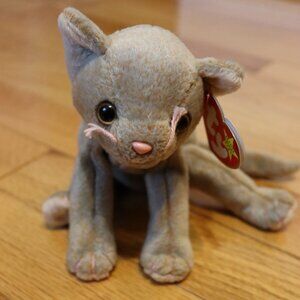 Ty Beanie Babies Scat the Cat Gray Plush Stuffed Animal w/ Tags